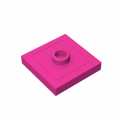 GOBRICKS GDS-805  Modified 2 x 2 with Groove and 1 Stud in Center - YWOBB