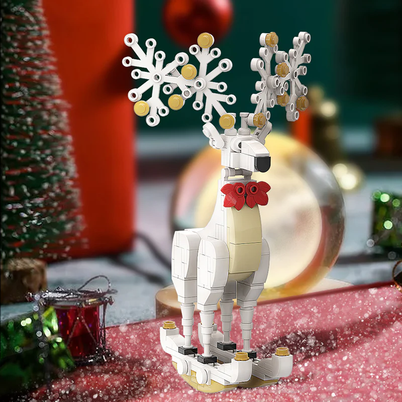 GOBRICKS MOC A0157Y03 Christmas Spirit Deer Ornament: Smart White - YWOBB