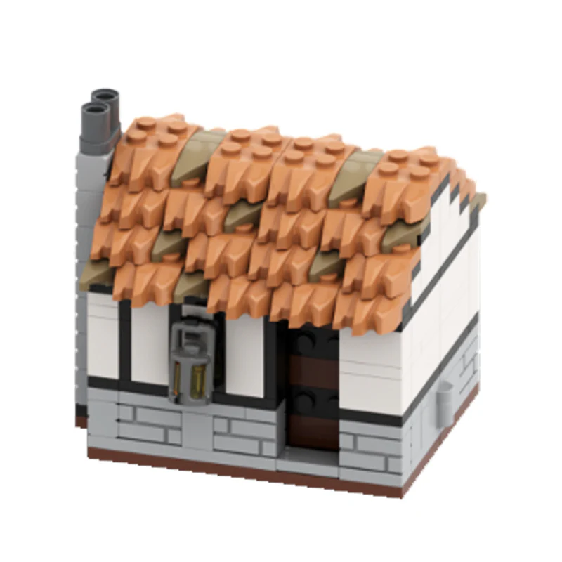 GOBRICKS MOC 139130 Medieval Small House Compatible with Lion Knight Castle - YWOBB