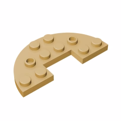 GOBRICKS GDS-705  Round Half 3 x 6 with 1 x 2 Cutout - YWOBB