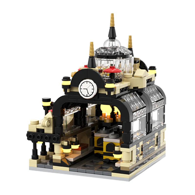 GOBRICKS MOC 145087 Mini 910002 Studgate Train Station - YWOBB