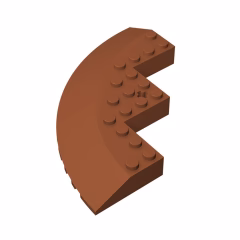 GOBRICKS GDS-1223 Round Corner 10 x 10 with Slope 33 Edge, Axle Hole, Facet Cutout - YWOBB