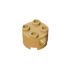 GOBRICKS GDS-1054 Round 2 x 2 with Pin Holes - YWOBB