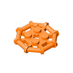 GOBRICKS GDS-1075 Modified 2 x 2 with Bar Frame Octagonal, Reinforced, Completely Round Studs - YWOBB