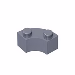 GOBRICKS GDS-799 Round Corner 2 x 2 Macaroni with Stud Notch and Reinforced Underside - YWOBB