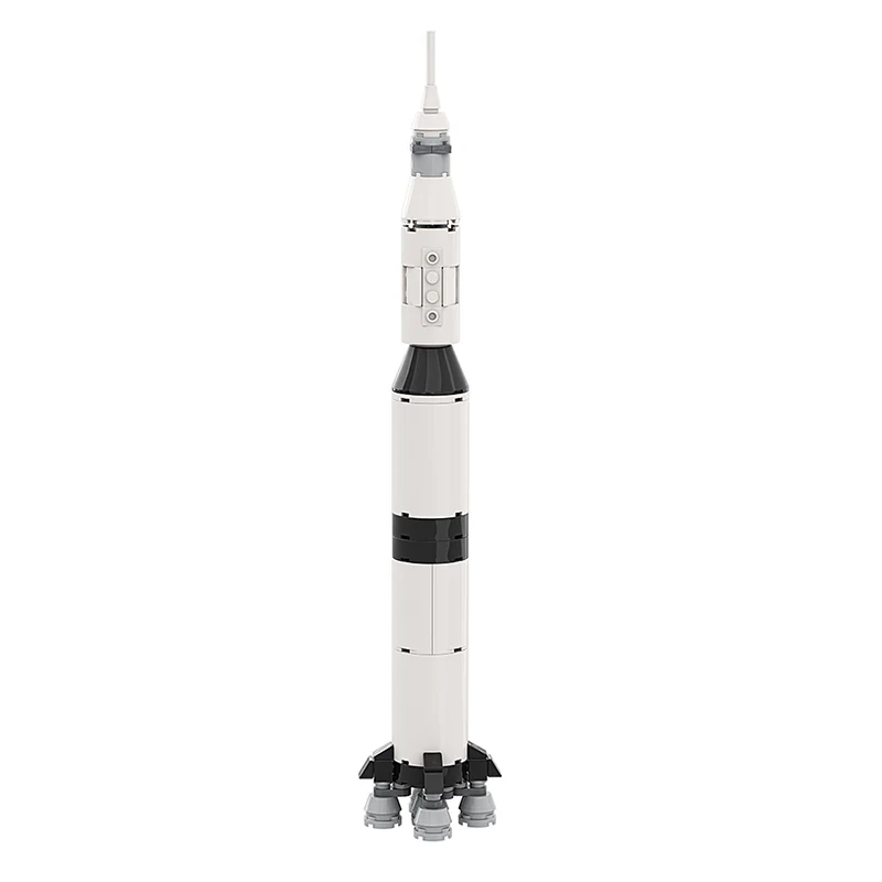 GOBRICKS MOC 122492 Apollo Saturn V, 1:330 scale - YWOBB