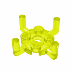 GOBRICKS GDS-1050 Round 2 x 2 with Pin Hole and 4 Arms Up - YWOBB