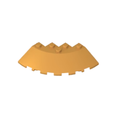 GOBRICKS GDS-90469 Brick Round Corner 6 x 6 with Slope 33 Edge Facet Cutout - YWOBB