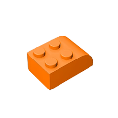 GOBRICKS GDS-722 Curved 3 x 2 x 1 with Four Studs - YWOBB