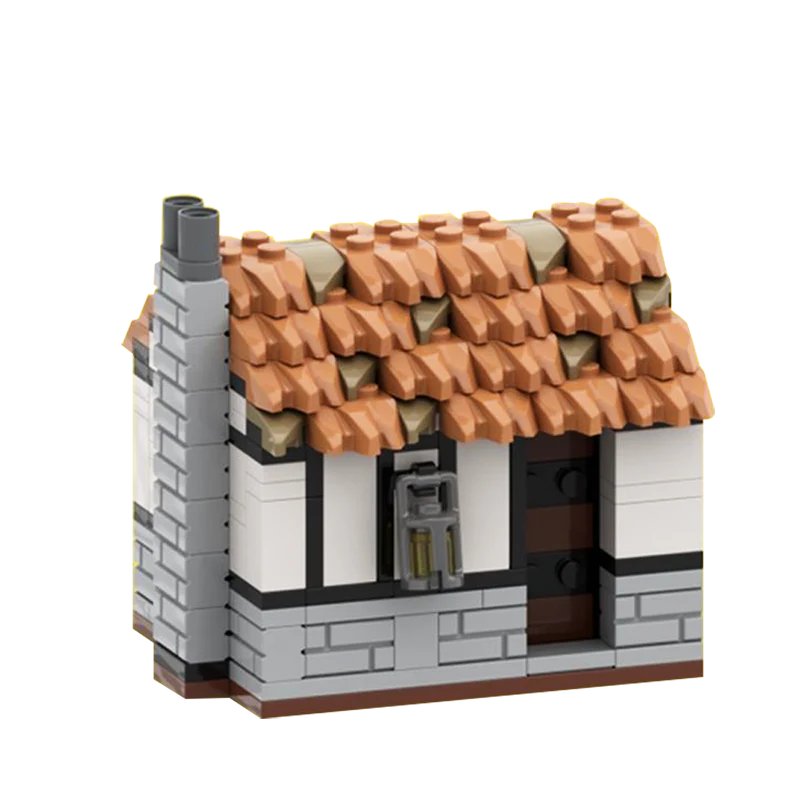 GOBRICKS MOC 139130 Medieval Small House Compatible with Lion Knight Castle - YWOBB