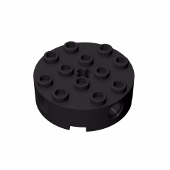 GOBRICKS GDS-951 Brick, Round 4 x 4 with 4 Side Pin Holes and Center Axle Hole - YWOBB
