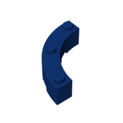 GOBRICKS GDS-743  Round Corner 4 x 4 Macaroni Wide with 3 Studs - YWOBB