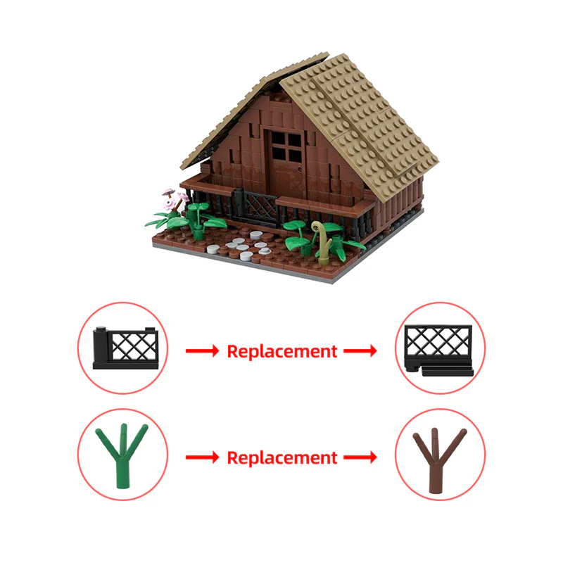 GOBRICKS MOC 146915 Wooden House (without interior) - YWOBB