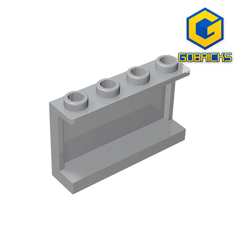 GOBRICKS GDS-787 Panel 1 x 4 x 2 with Side Supports - Hollow Studs - YWOBB