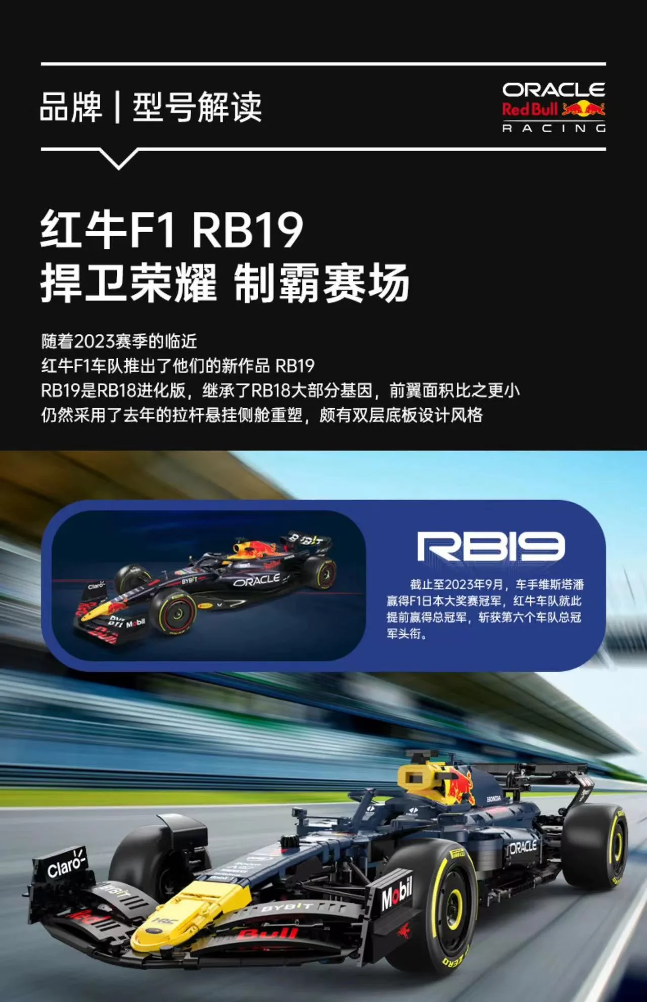 RASTAR 92410 1:8 F1 Oracle Red Bull Racing RB19 OVP EU Warehouse Version - YWOBB