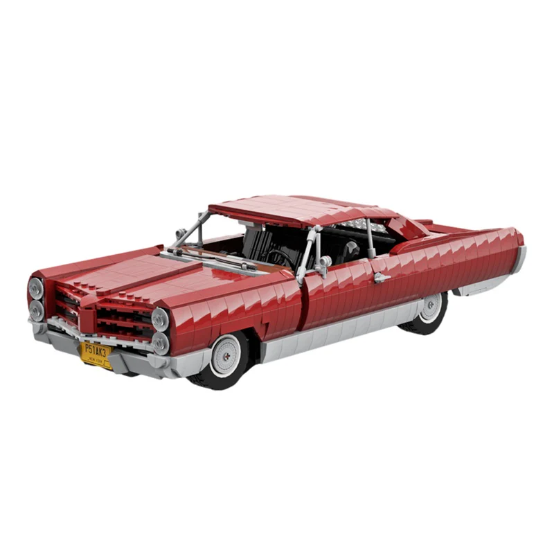 GOBRICKS MOC 159333 Pontiac Bonneville 1966 Dark Red - YWOBB