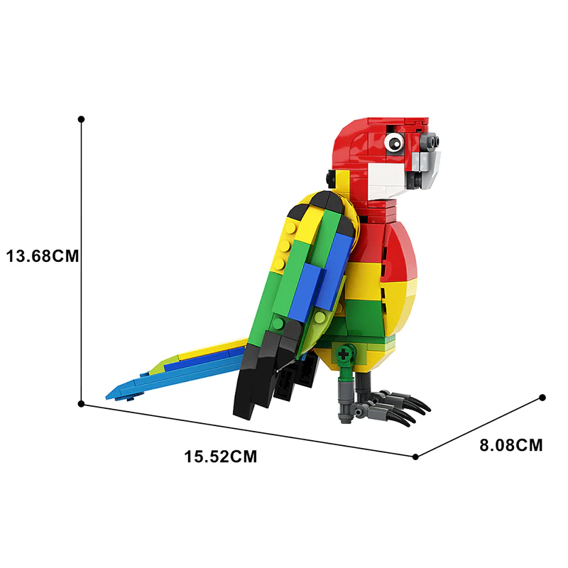 GOBRICKS MOC 143358 Eastern Rosella parrot - YWOBB