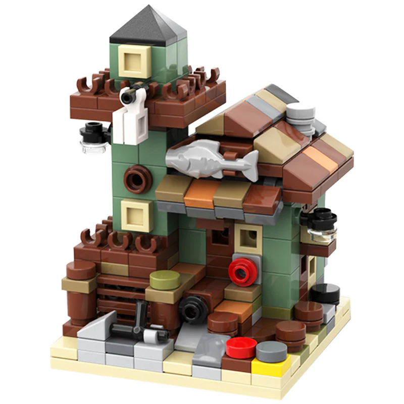 GOBRICKS MOC 107228 old fishing house - YWOBB