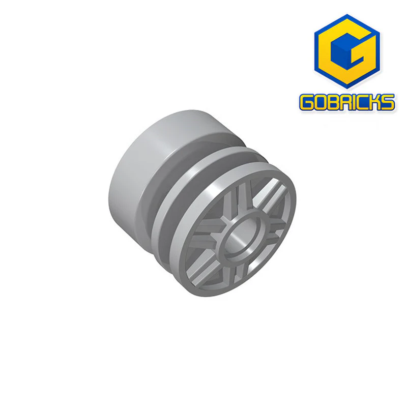 GOBRICKS GDS-1157 Wheel 18mm D. x 14mm with Pin Hole, Fake Bolts and Shallow Spokes - YWOBB