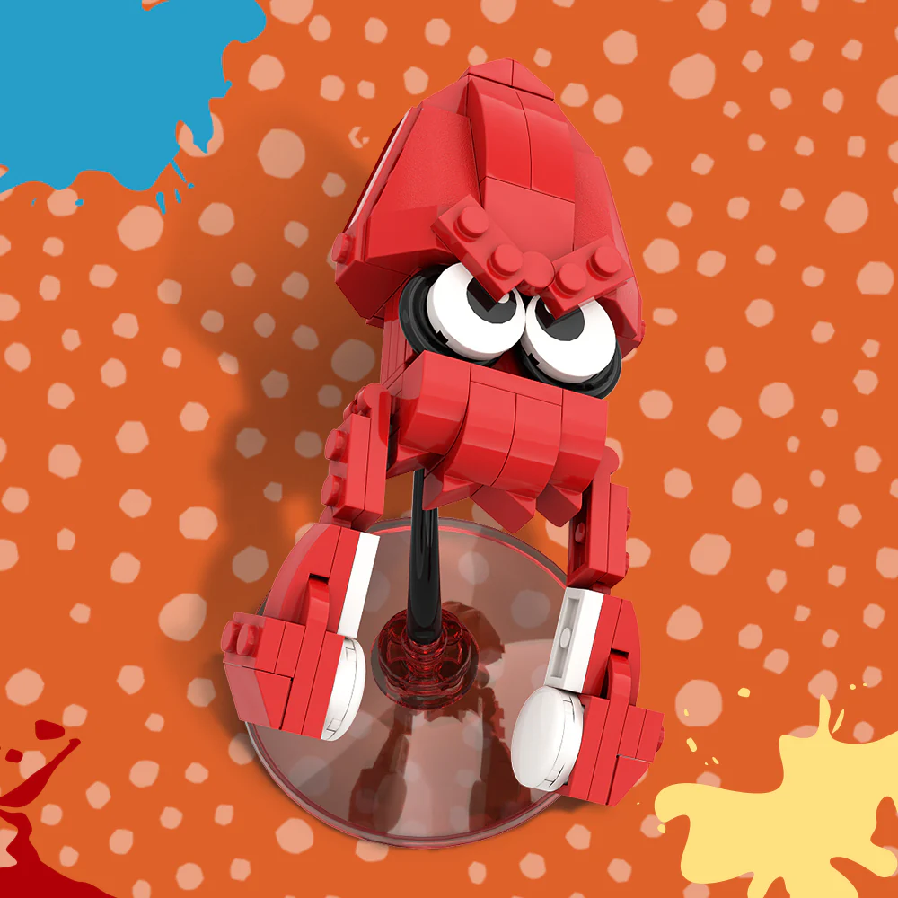 GOBRICKS MOC A0277Y02 red squid - YWOBB
