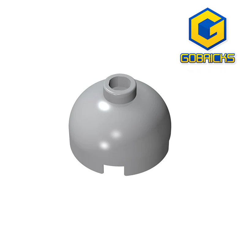 GOBRICKS GDS-742 Round 2 x 2 Dome Top - Hollow Stud with Bottom Axle Holder x Shape + Orientation - YWOBB