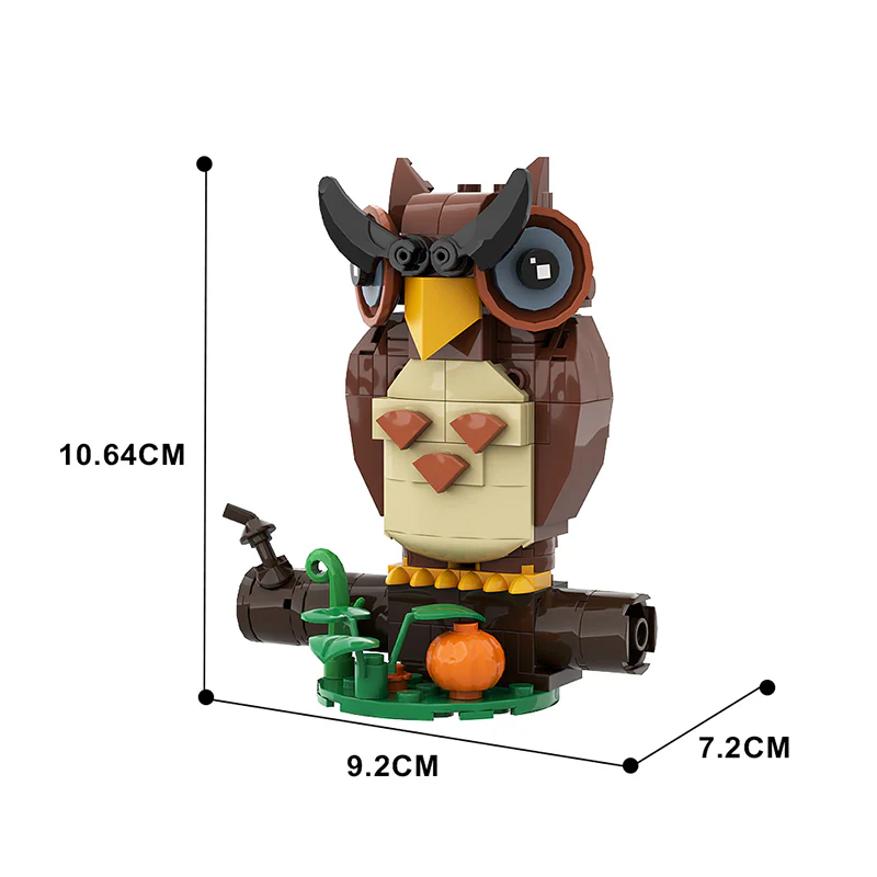GOBRICKS MOC A0606Y01 Halloween Brickhead-Owl - YWOBB