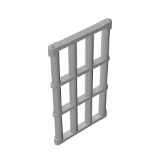 GOBRICKS GDS-875 Bar 1 x 4 x 6 Grille with End Protrusions - YWOBB