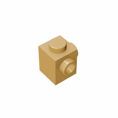 GOBRICKS GDS-1046 Modified 1 x 1 with Studs on 2 Sides, Adjacent - YWOBB