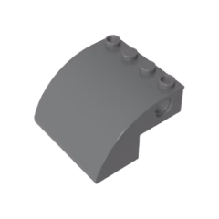 GOBRICKS GDS-90114 Slope Curved 4 x 4 x 2 with 4 Studs and Pin Holes - YWOBB