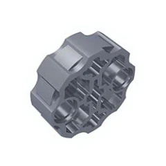 GOBRICKS GDS-1074 Axle Connector Block Round with 2 Pin Holes and 3 Axle Holes - YWOBB