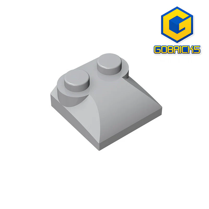 GOBRICKS GDS-800  Curved 2 x 2 x 2/3 with Two Studs and Curved Sides - YWOBB