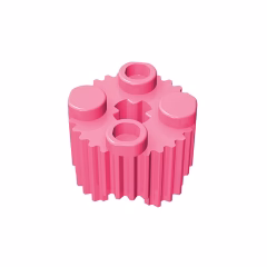 GOBRICKS GDS-748  Round 2 x 2 with Axle Hole and Grille / Fluted Profile - YWOBB