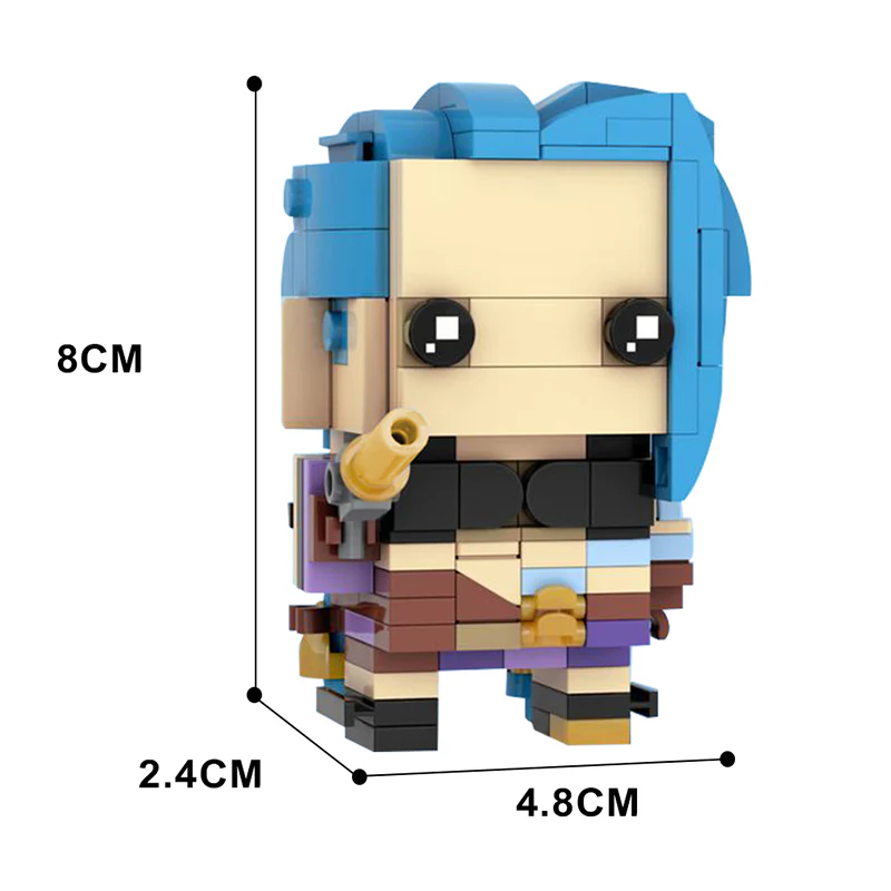 GOBRICKS MOC 103182 Jinx Brickheadz - Netflix Arcane: League of Legends - YWOBB
