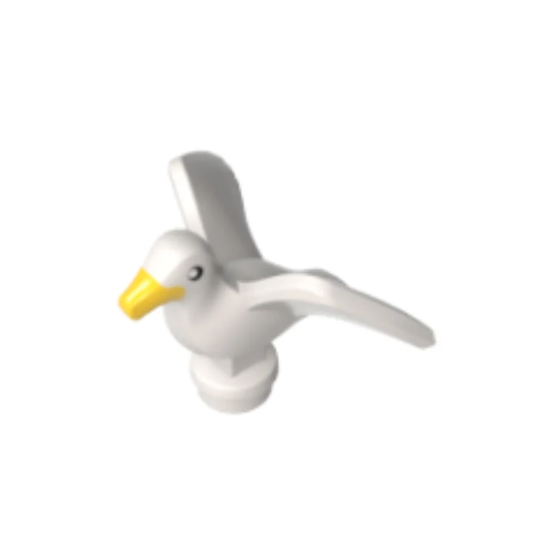 GOBRICKS GDS-90076-DE2601 Seagull with Bright Light Orange Beak - YWOBB