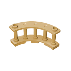 GOBRICKS GDS-880 Fence 4 x 4 x 2 Quarter Round Spindled with 2 Studs - YWOBB