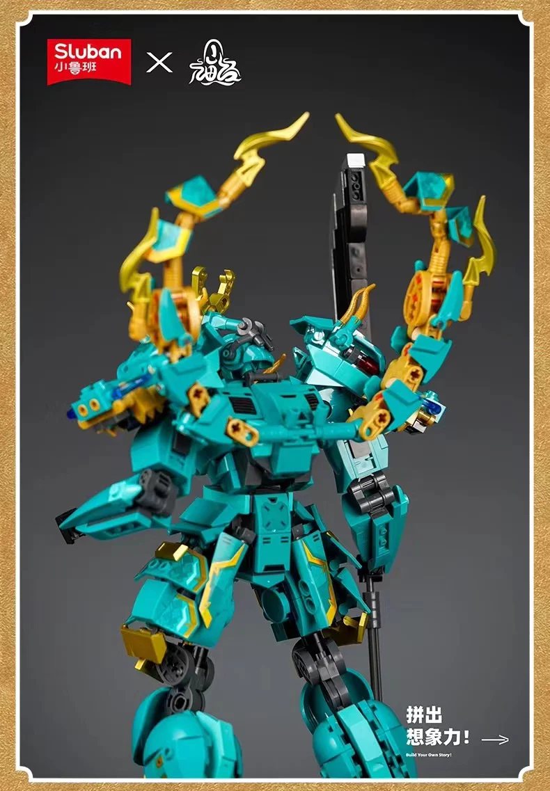 SLUBAN M38-B1235 Classic of Mountains and Seas Mecha Blue Dragon - YWOBB