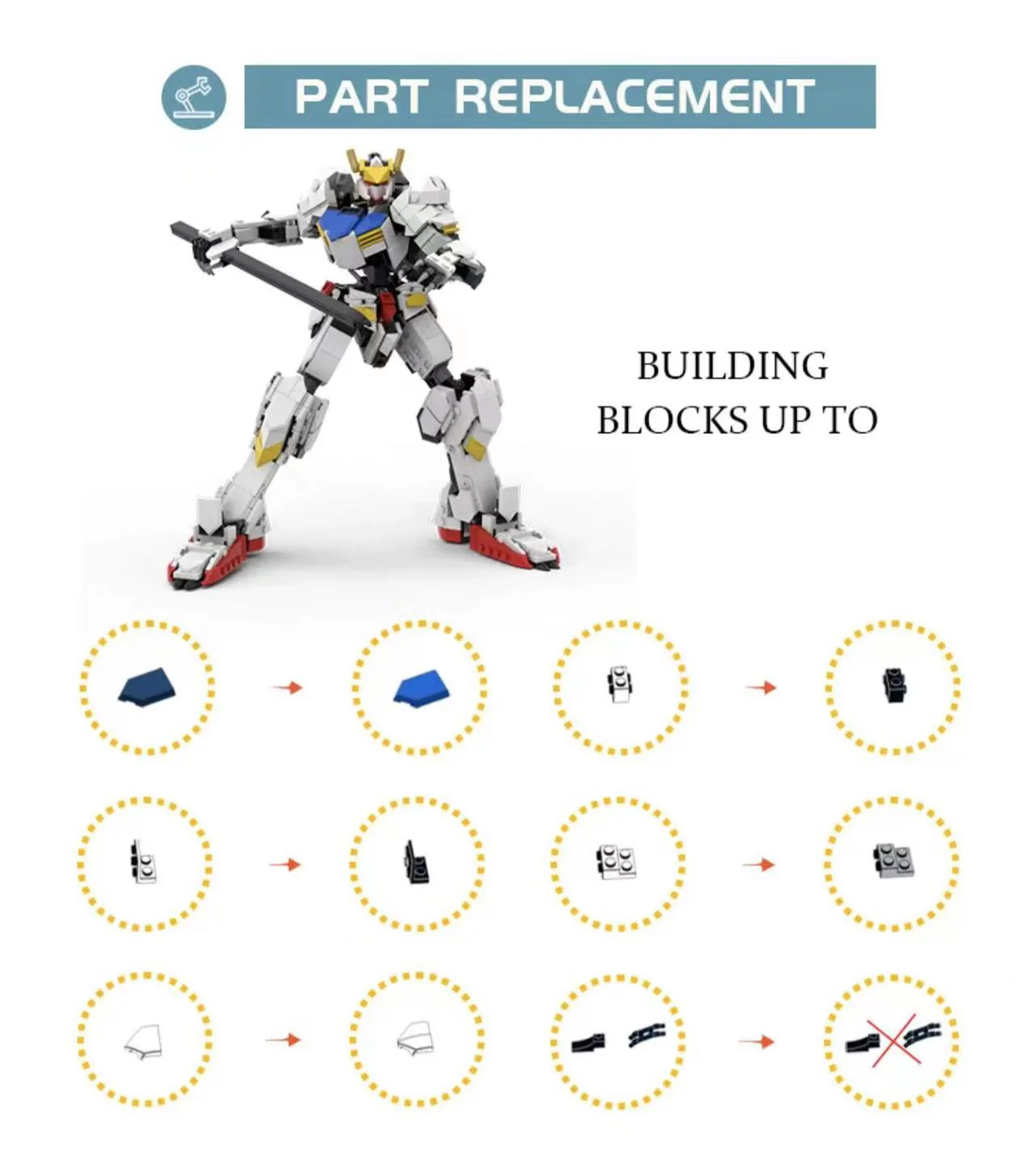 GOBRICKS MOC 82994 Gundam Barbatos - YWOBB