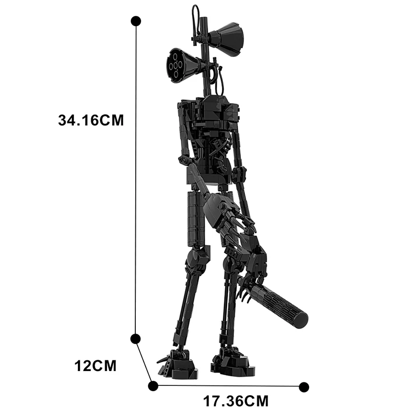 GOBRICKS MOC A0168Y02 Siren head-Black - YWOBB
