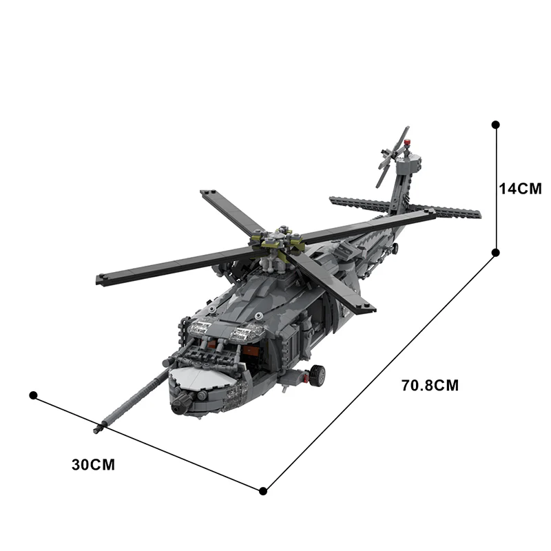 GOBRICKS MOC A1000 MH-60L pave hawk - YWOBB