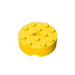 GOBRICKS GDS-952 Brick, Round 4 x 4 with Hole - YWOBB