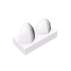 GOBRICKS GDS-1271 Modified 1 x 2 with 2 Teeth Vertical - YWOBB