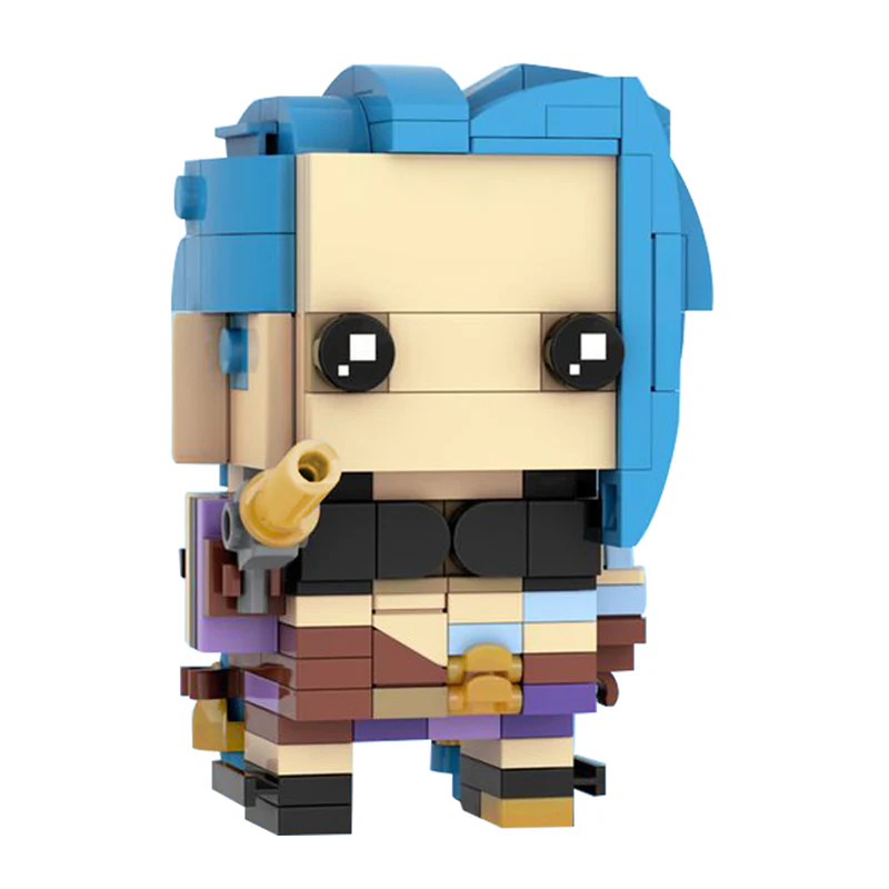 GOBRICKS MOC 103182 Jinx Brickheadz - Netflix Arcane: League of Legends - YWOBB
