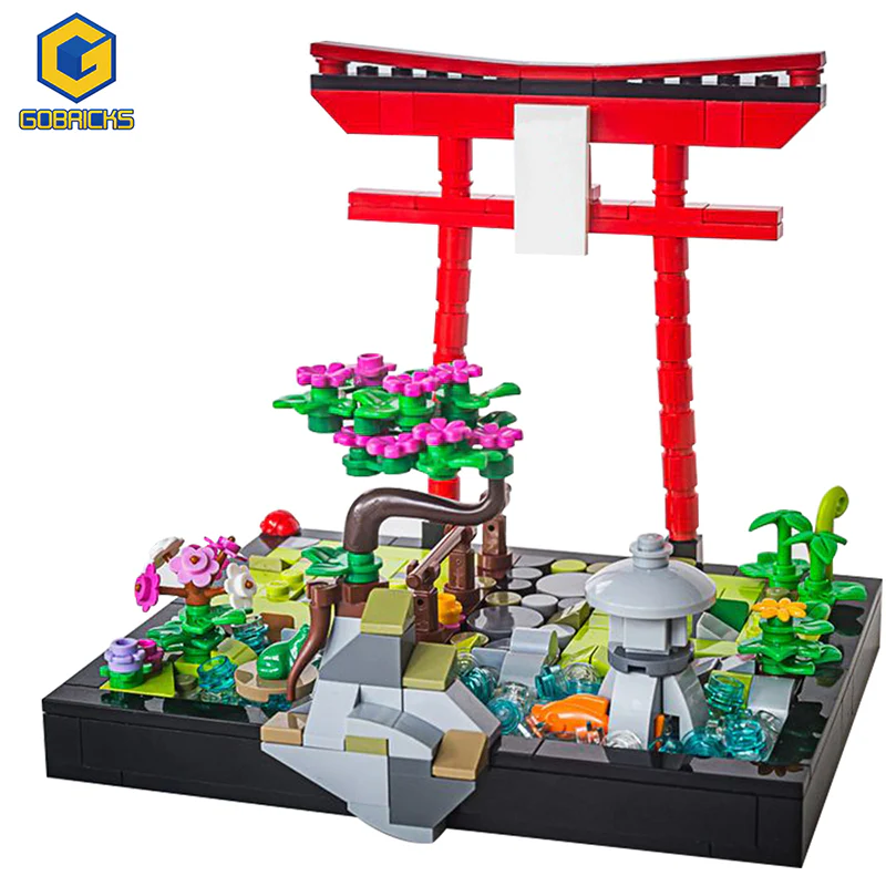 GOBRICKS MOC 64508 Japanese garden for Brickheadz - YWOBB