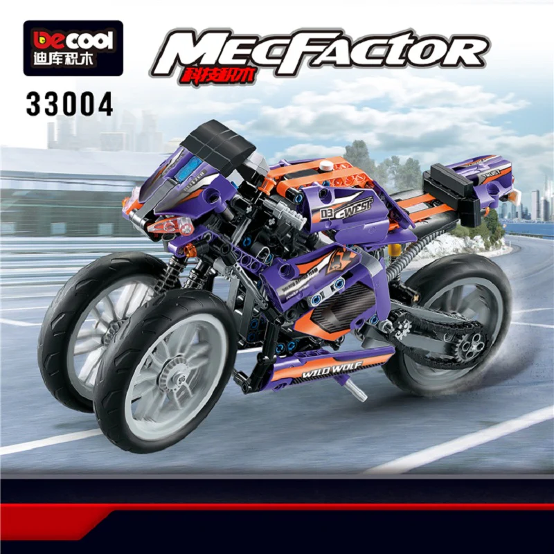 DECOOL 33004 Purple Flame Giant Wheel Motorcyle - YWOBB