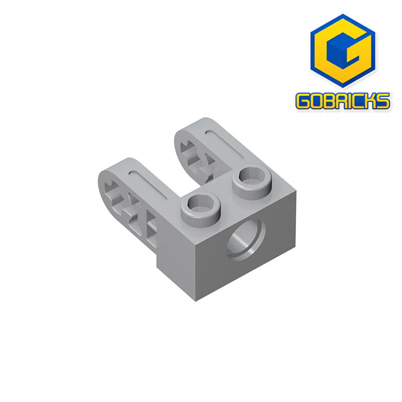 GOBRICKS GDS-1073 Brick 1 x 2 with Hole and Dual Liftarm Extensions - YWOBB