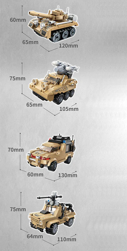 Qman 22011 Military Mini Set 4 in 1 - YWOBB