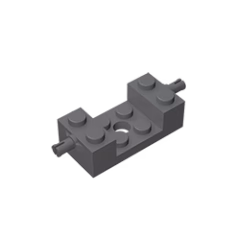 GOBRICKS GDS-1081 Modified 2 x 4 with Wheels Holder with 2 x 2 Cutout and Hole - YWOBB