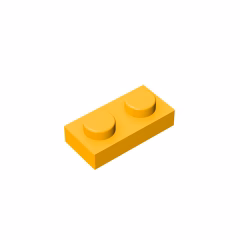 GOBRICKS GDS-502 Plate 1 x 2 - YWOBB