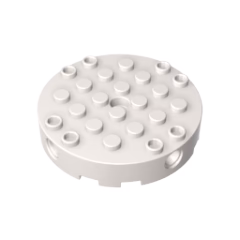 GOBRICKS GDS-90231 Brick Round 6 x 6 with 4 Side Pin Holes and Center Hole - YWOBB