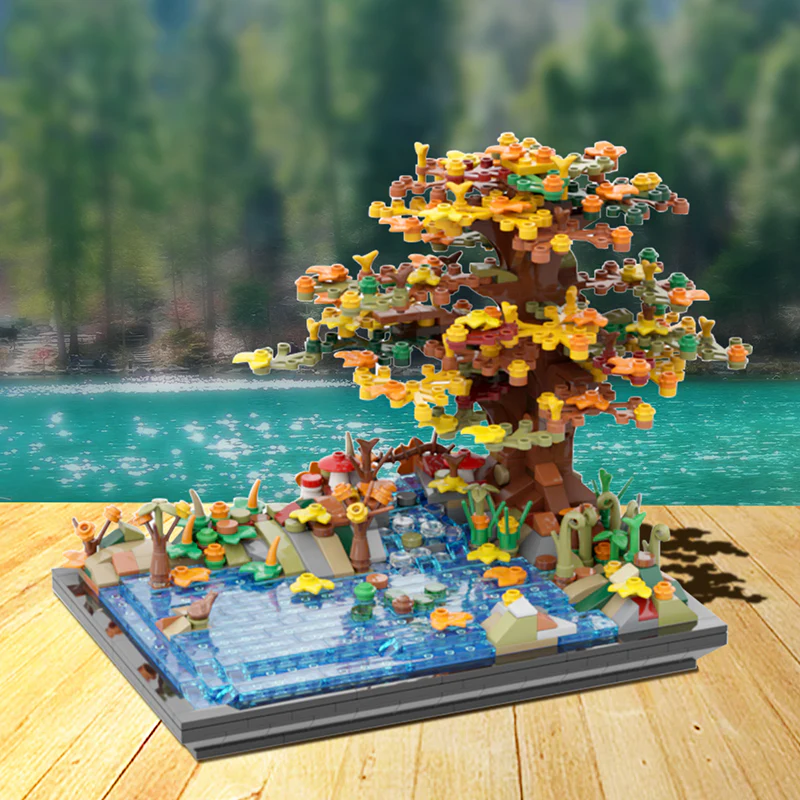 GOBRICKS MOC 55872 Tree on a Lake Autumn - YWOBB